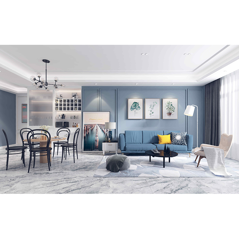 Blue Luxe Modernist Wall Panel