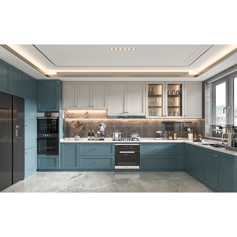 Tidal Crest Azure Kitchen Cabinet
