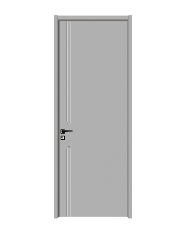 Neo-Minimalist MDF Interior Door - Brushed Aluminum Accents