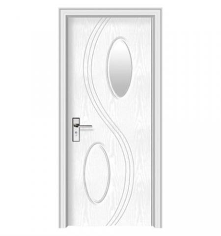 MDF Carved PVC White Door with glass