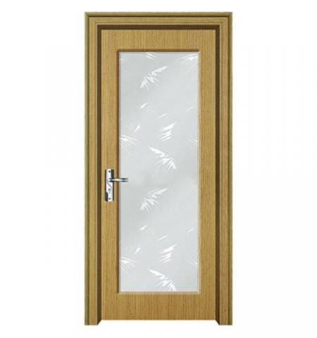 Glass Insert Wood Interior Door for bathrooms