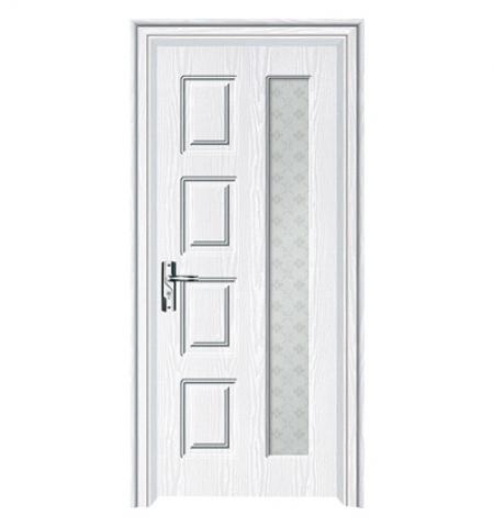 PVC MDF Interior Door with mattle glass