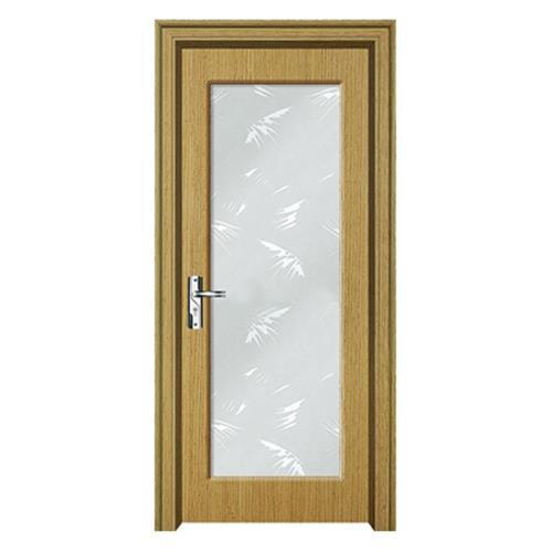 Glass Insert Wood Interior Door for bathrooms