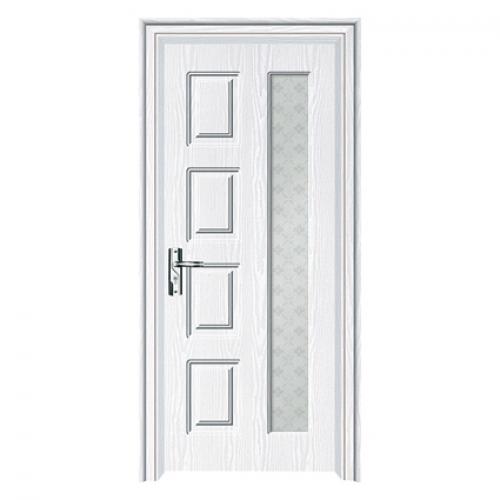 PVC MDF Interior Door with mattle glass