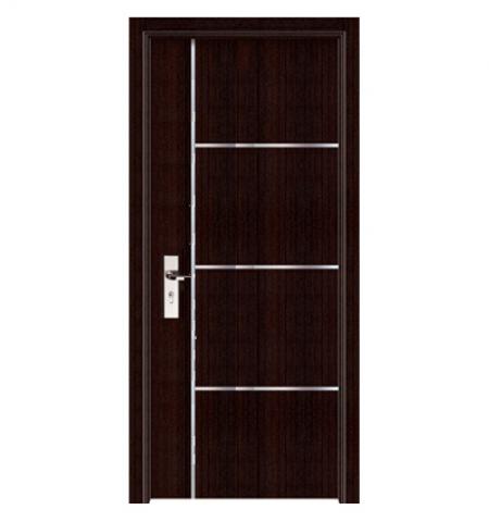 Interior PVC Coated MDF Door with aluminum strips