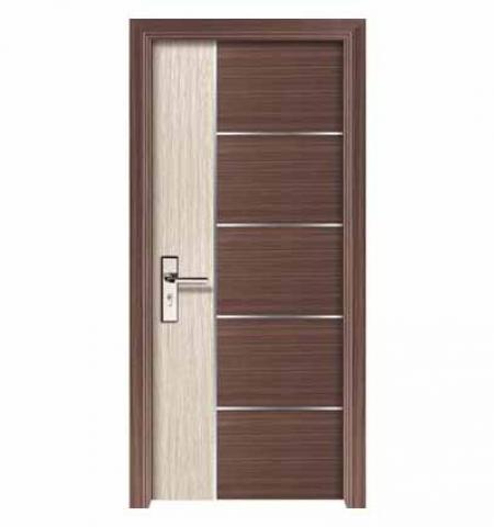 MDF PVC Composite Interior Doors with aluminum lines