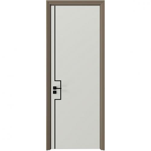 Simple Design Wooden Door with metal strips