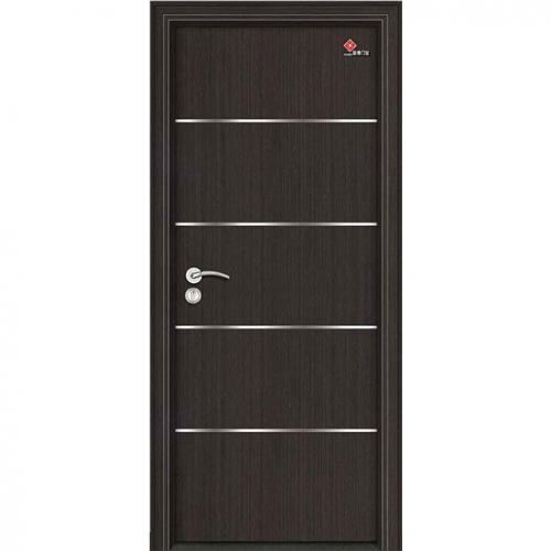 MDF PVC Interior Door with stainless steel lines